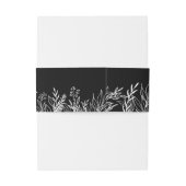 Zwart-wit groen Bruiloft Monogram Uitnodigingen Wikkel (Achterkant Voorbeeld)