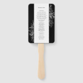 Zwart-wit groen bruiloft programma handwaaier (Achterkant)