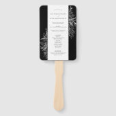 Zwart-wit groen bruiloft programma handwaaier (Voorkant)