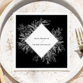 Zwart-wit groen bruiloft servet