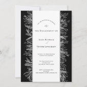 Zwart-wit groen bruiloft verlovingsfeest kaart (Voorkant)