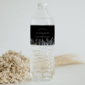 Zwart-wit groen bruiloft waterfles etiket
