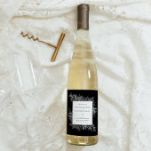 Zwart-wit groen bruiloft wijn etiket