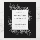 Zwart-wit groen bruiloft wijn etiket (Enkel label)