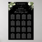 Zwart-wit groen bruiloft zitgrafiek poster (Voorkant)
