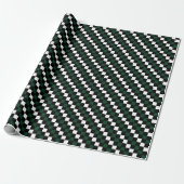 Zwart Wit Groen Checkerboard Geruit Cadeaupapier (Uitgerold)