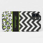 Zwart, wit, groen, Chevron, dierpatroon Case-Mate iPhone Case (Achterkant (horizontaal))