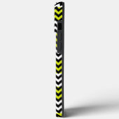 Zwart wit groen Chevron Zigzag Monogram Case-Mate iPhone Case (Achterkant / Links)