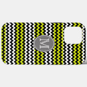 Zwart wit groen Chevron Zigzag Monogram Case-Mate iPhone Case (Achterkant (horizontaal))
