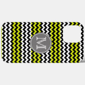Zwart wit groen Chevron Zigzag Monogram Case-Mate iPhone Case (Achterkant (horizontaal))