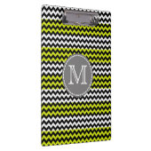 Zwart wit groen Chevron Zigzag Monogram Klembord (Rechts)