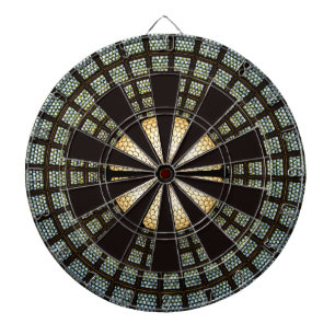 Zwart wit groen en rood Marokkaanse Stijl patroon Dartbord