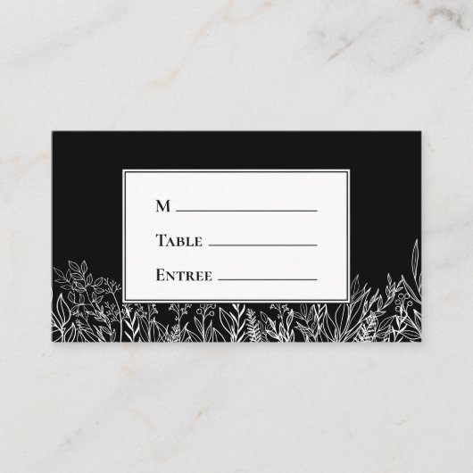 Zwart-wit groen Entree keuze Flat Plaatskaartje (Voorkant)