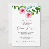 Zwart Wit Groen Eucalyptus Bloemen Vrijgezellenfee Kaart (Voorkant)