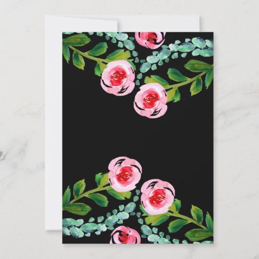 Zwart Wit Groen Eucalyptus Bloemen Vrijgezellenfee Kaart (Achterkant)