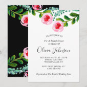 Zwart Wit Groen Eucalyptus Bloemen Vrijgezellenfee Kaart (Voorkant / Achterkant)