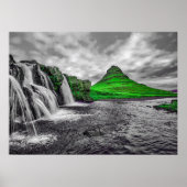 Zwart wit groen gebergte zwart-wit zwart-wit poster (Voorkant)
