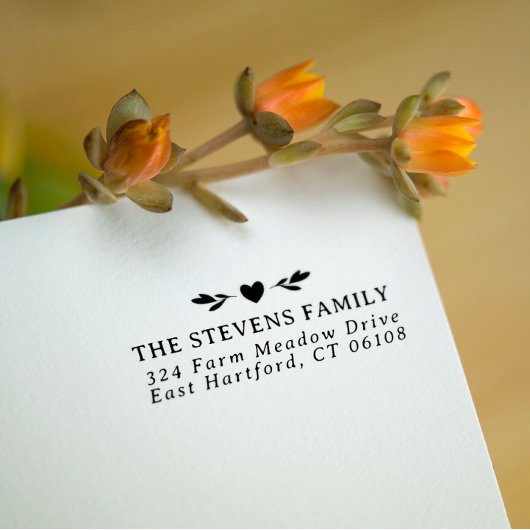 Zwart wit groen harthart Naam en adres Zelfinktende Stempel