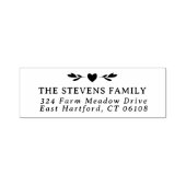 Zwart wit groen harthart Naam en adres Zelfinktende Stempel (Design)