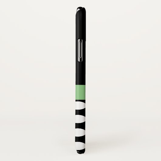 Zwart Wit Groen Monogram Script Polka Dots Case-Mate iPhone Case (Achterkant / rechts)