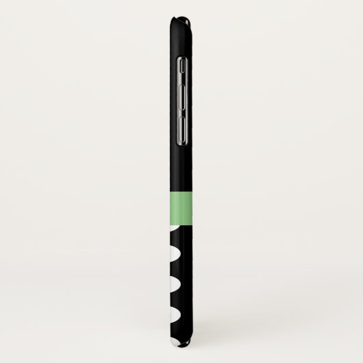 Zwart Wit Groen Monogram Script Polka Dots Case-Mate iPhone Case (Achterkant/links)