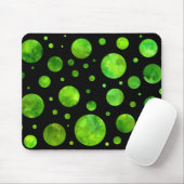 Zwart-wit Groen Polka Dot Mousepad Muismat (Met muis)