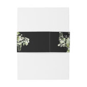 Zwart-wit groen String Lights Bruiloft Uitnodigingen Wikkel (Achterkant Voorbeeld)