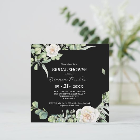 Zwart & Wit groen Vierkant Vrijgezellenfeest Kaart (Staand voorkant)