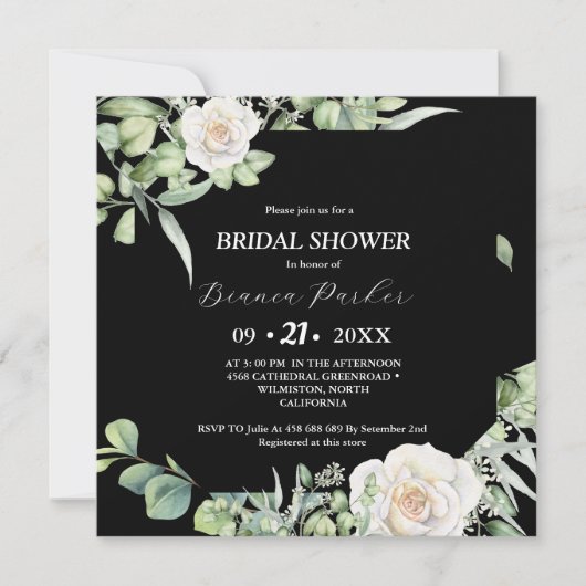 Zwart & Wit groen Vierkant Vrijgezellenfeest Kaart (Voorkant)