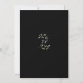 Zwart-Wit Groene Bloemstuk Bruidsdouche Kaart (Achterkant)