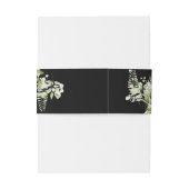 Zwart-Wit Groene Bloemstuk Bruiloft Uitnodigingen Wikkel (Achterkant Voorbeeld)