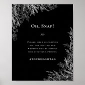 Zwart-Wit Groene Huwelijk Hashtag Poster (Voorkant)