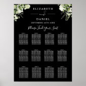 Zwart-Wit Groene Huwelijkszitplaats Grafiek Poster (Voorkant)