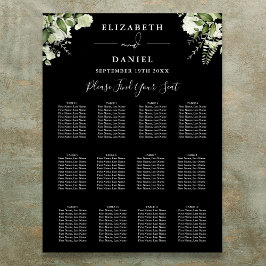 Zwart-Wit Groene Huwelijkszitplaatskaart Poster
