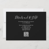 Zwart-Wit Groene QR Code Foto Bruiloft Kaart (Achterkant)