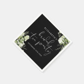 Zwart-Wit Groene Script Bruilofts Thee Feestje Servet (Hoek)