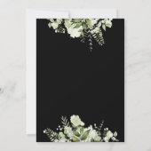 Zwart-Wit Groene Slingerlichten Bruiloft Save The Date (Achterkant)
