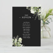 Zwart-Wit Groene Zitplaats Plan Tafel Nummer Kaart (Staand voorkant)