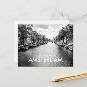 Zwart & Wit Groeten uit Amsterdam Briefkaart