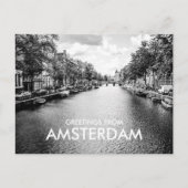 Zwart-wit groeten uit Amsterdam Briefkaart (Voorkant)
