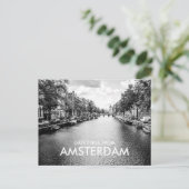 Zwart-wit groeten uit Amsterdam Briefkaart (Staand voorkant)
