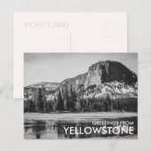 Zwart & Wit Groeten van Yellowstone Briefkaart (Voorkant / Achterkant)