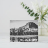 Zwart & Wit Groeten van Yellowstone Briefkaart (Staand voorkant)