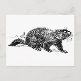 zwart-wit grondhog briefkaart