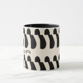 Zwart Wit Groot Abstract langwerpig patroon Mok (Midden)