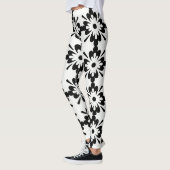 Zwart-wit groot bloemmotief leggings (Links)