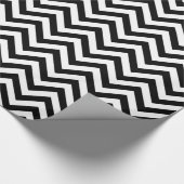 Zwart-wit groot Chevron ZigZag Pattern Cadeaupapier (Hoek)