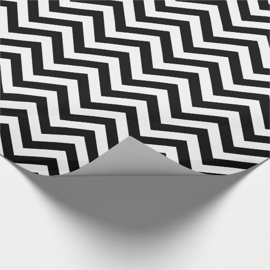 Zwart-wit groot Chevron ZigZag Pattern Cadeaupapier (Hoek)