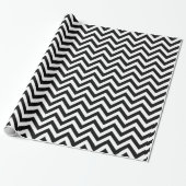 Zwart-wit groot Chevron ZigZag Pattern Cadeaupapier (Uitgerold)