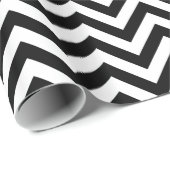 Zwart-wit groot Chevron ZigZag Pattern Cadeaupapier (Rol Hoek)